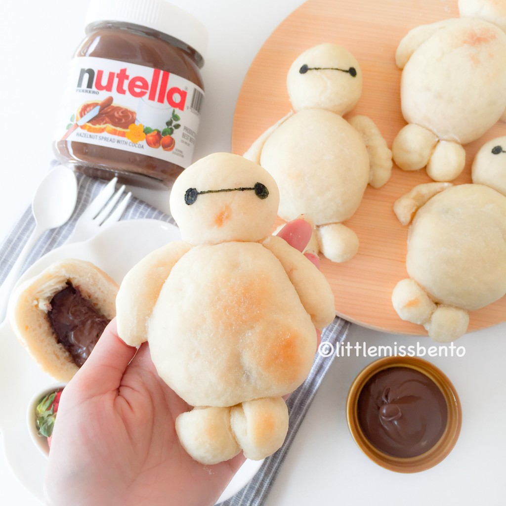 Baymax Nutella Milk Bread Recipe (4)