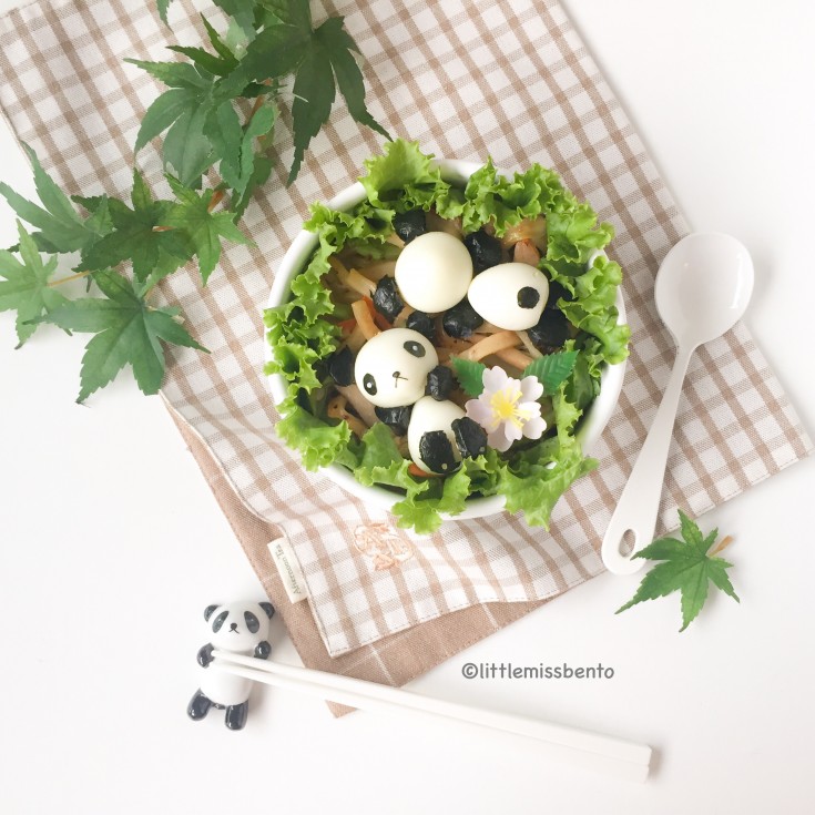 Panda Quail Egg Bento (2)