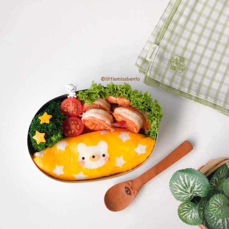 Teddy Bear Omurice Bento (1)